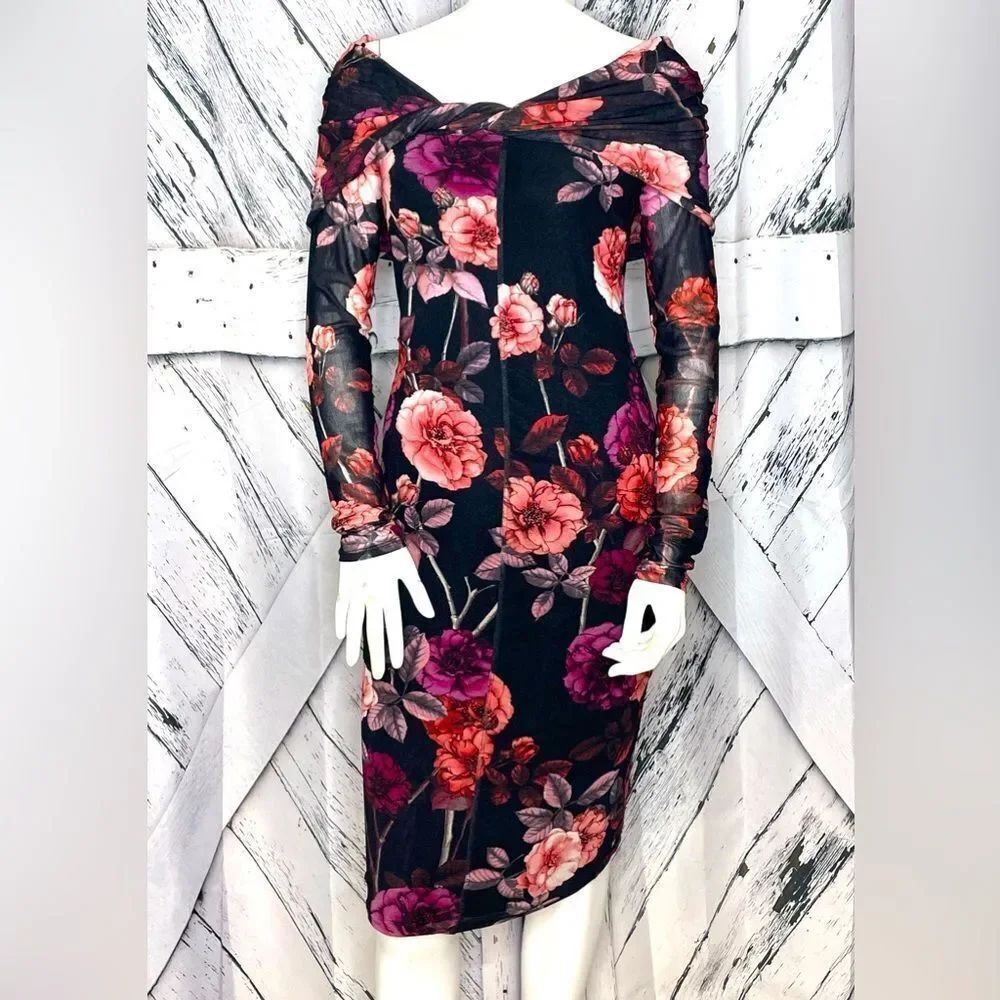 Marciano by Guess Mesh Dress Roses L